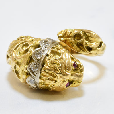 Ruby & Diamond Tiger Ring | 0.08ctw, 0.03ctw | SZ 5.5 |