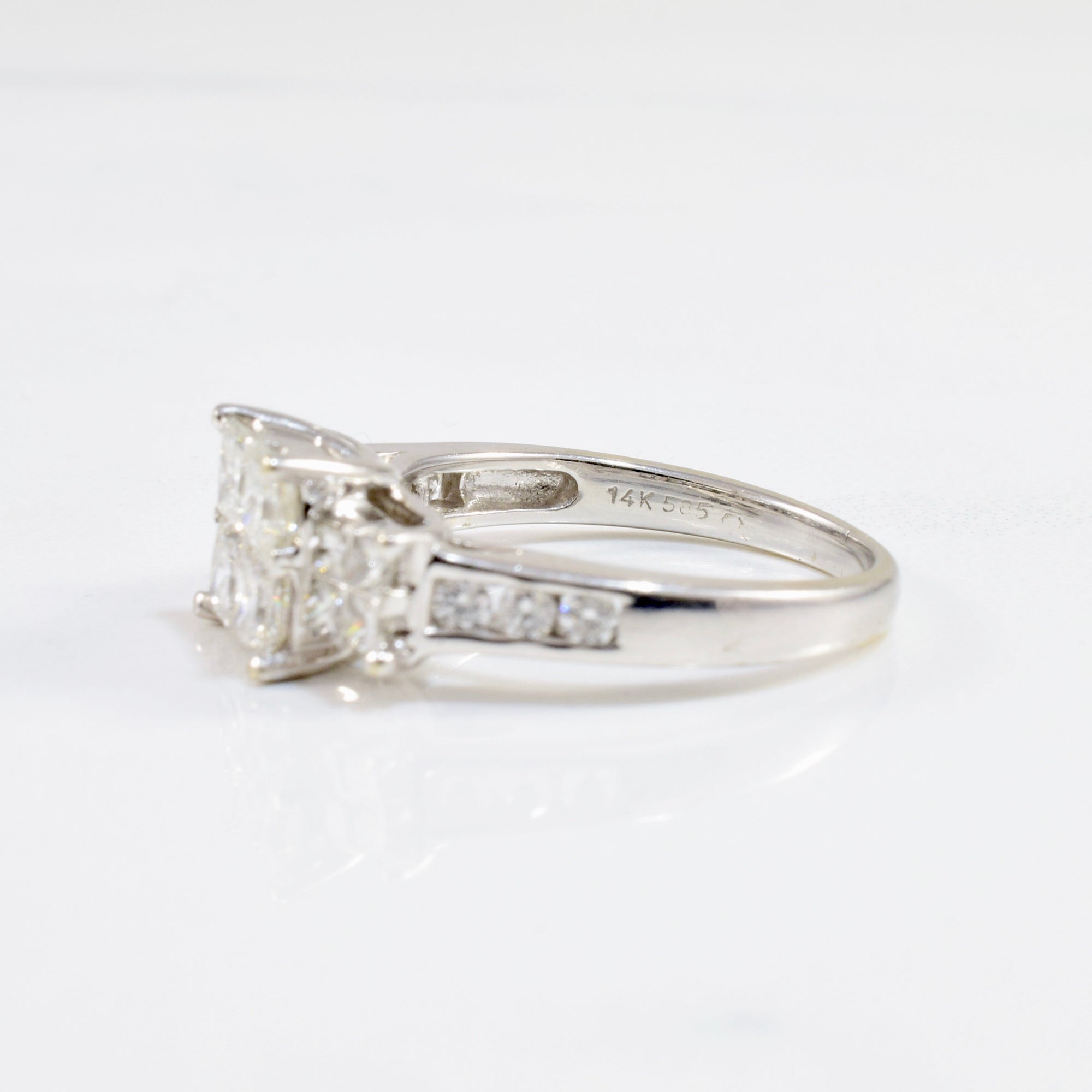 Princess Diamond Cluster Ring | 1.46 ctw SZ 7 |