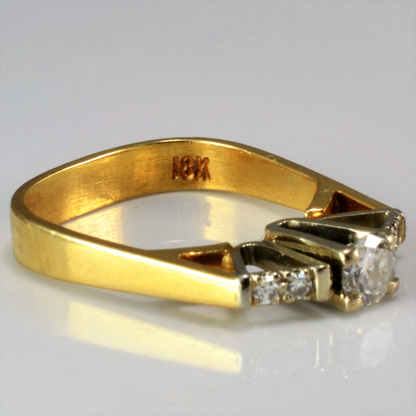 Vintage 18k Soft Square Shape DiamondEngagement Ring | 0.29 ctw, SZ 4.75 |