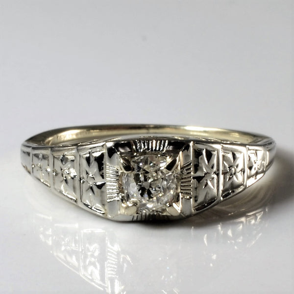 Art Deco Era Old Mine Diamond Ring | 0.30ct | SZ 5.5 |