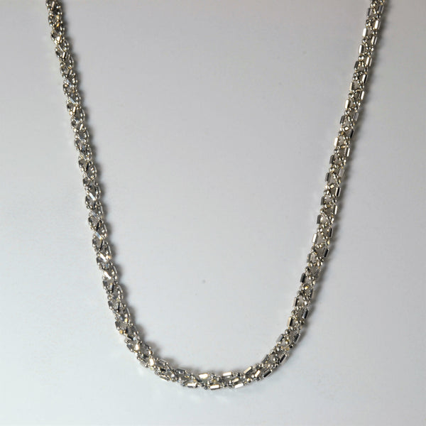 18k White Gold Braided Bead Chain | 17