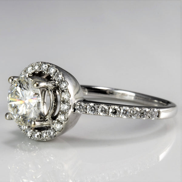 Petite Halo Diamond Engagement Ring | 1.12 ctw, SZ 5.75 |