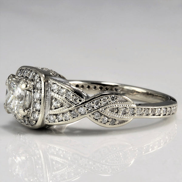 Princess Cut Braided Band Engagement Ring | 1.05 ctw, SZ 7 |