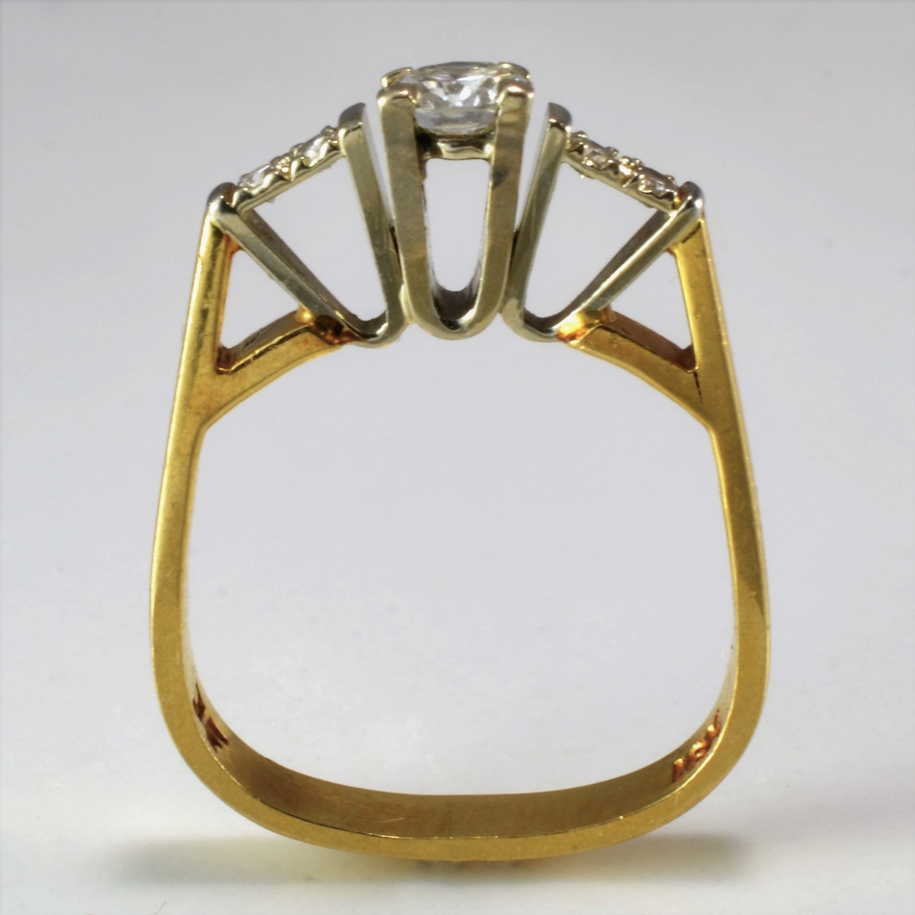 Vintage 18k Soft Square Shape DiamondEngagement Ring | 0.29 ctw, SZ 4.75 |