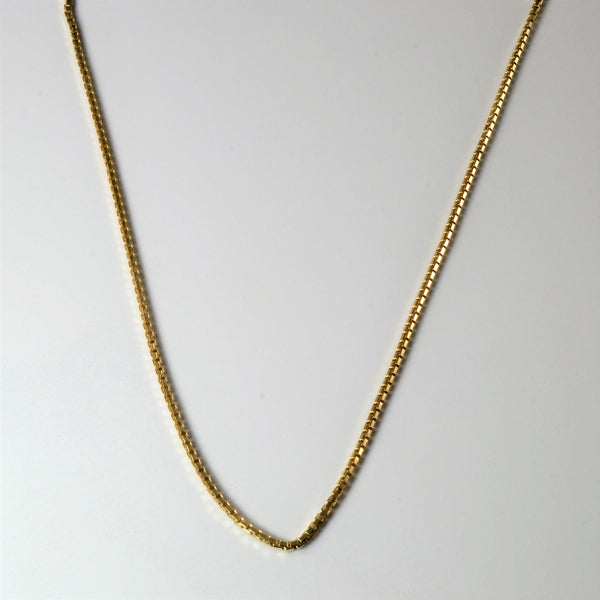 9k Yellow Gold Box Chain | 16