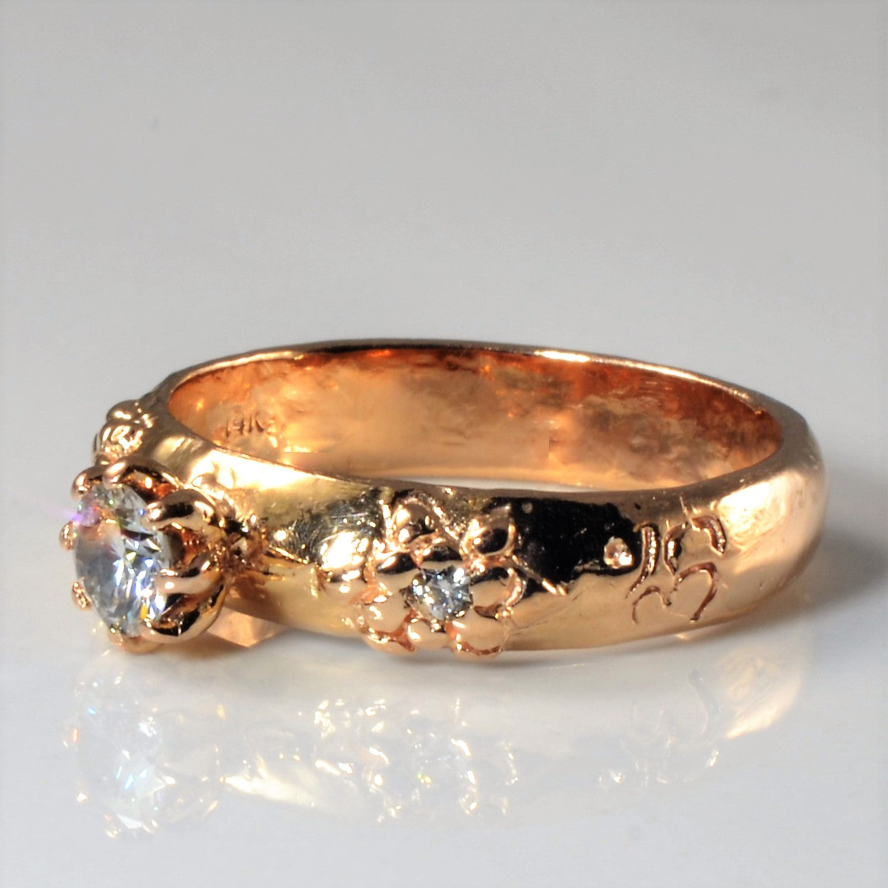 Retro Rose Gold Diamond Ring | 0.31ctw | SZ 6.5 |