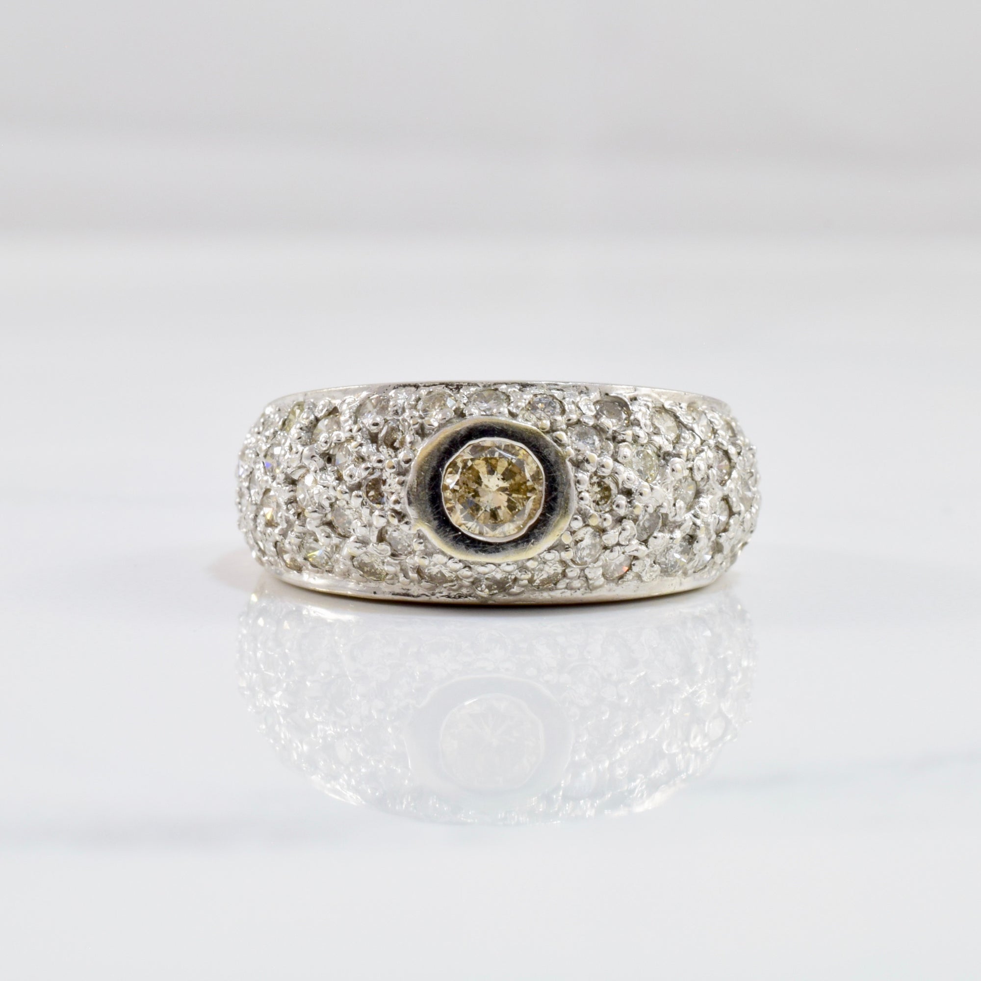 Brown & White Pave Diamond Ring | 1.20 ctw SZ 6 |