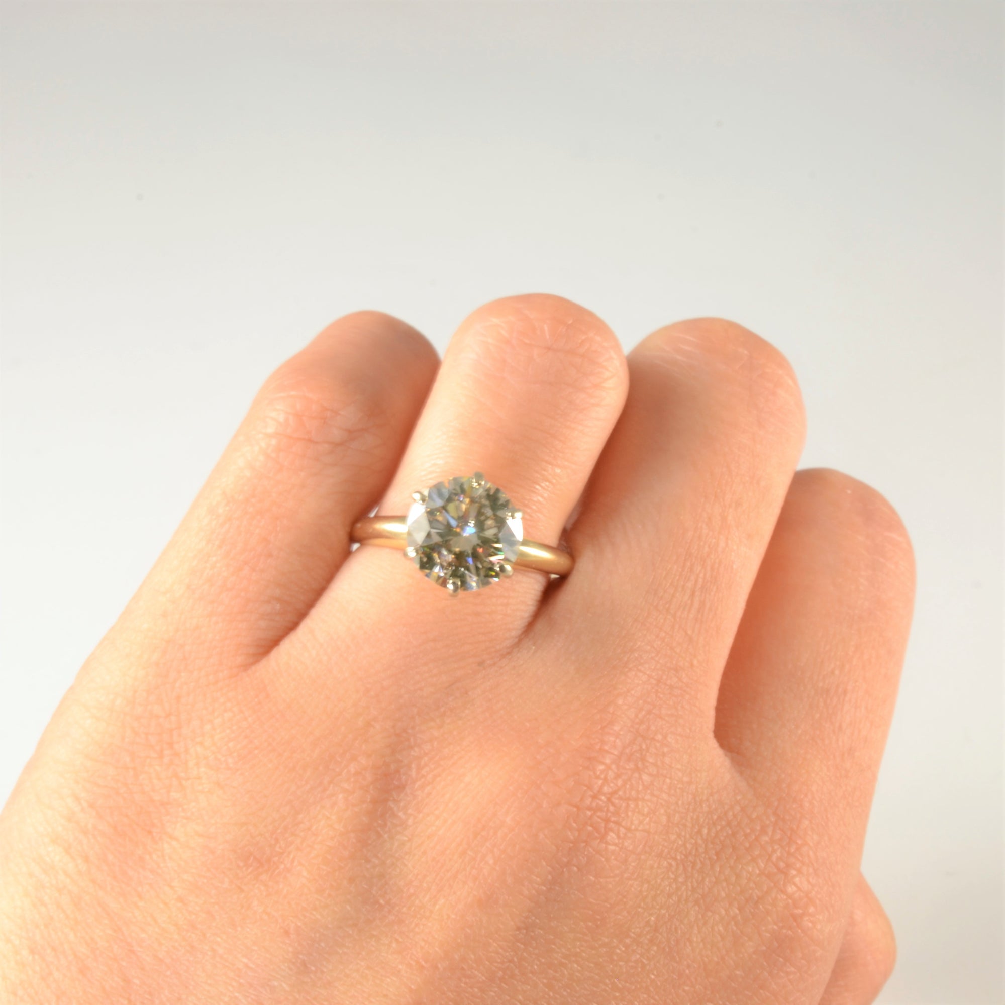 Champagne Diamond Solitaire Engagement Ring | 2.90ct | SZ 7 |