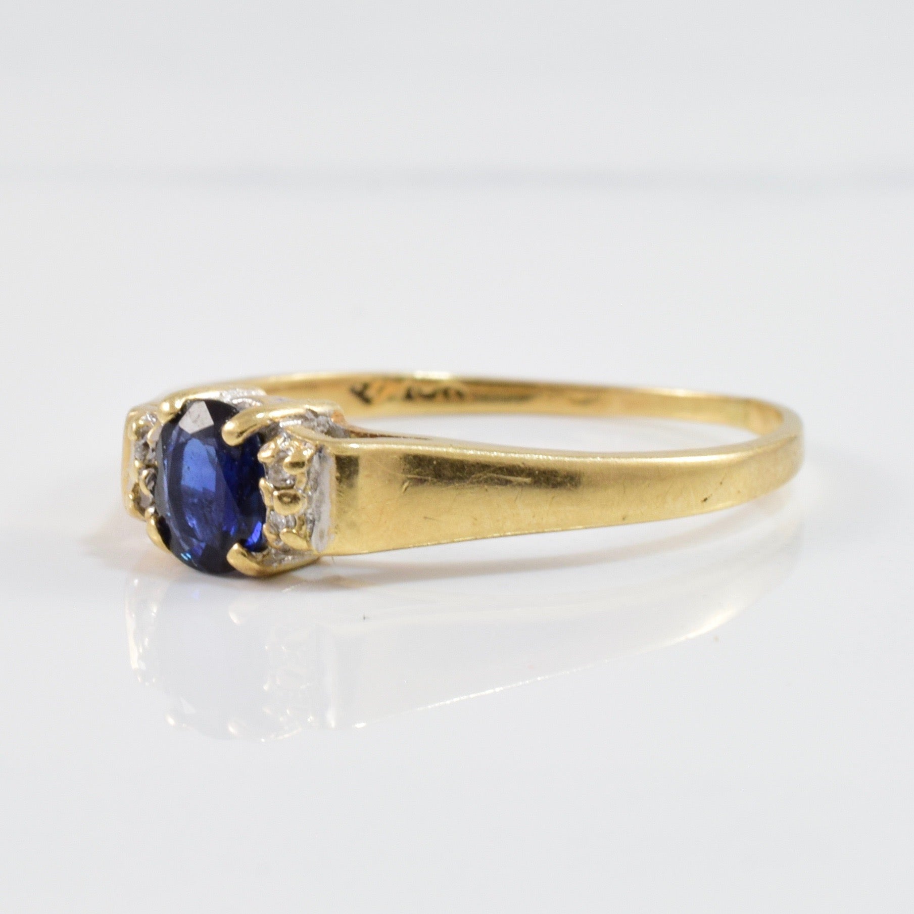 Sapphire and Diamond Ring | 0.01 ctw SZ 7.75 |