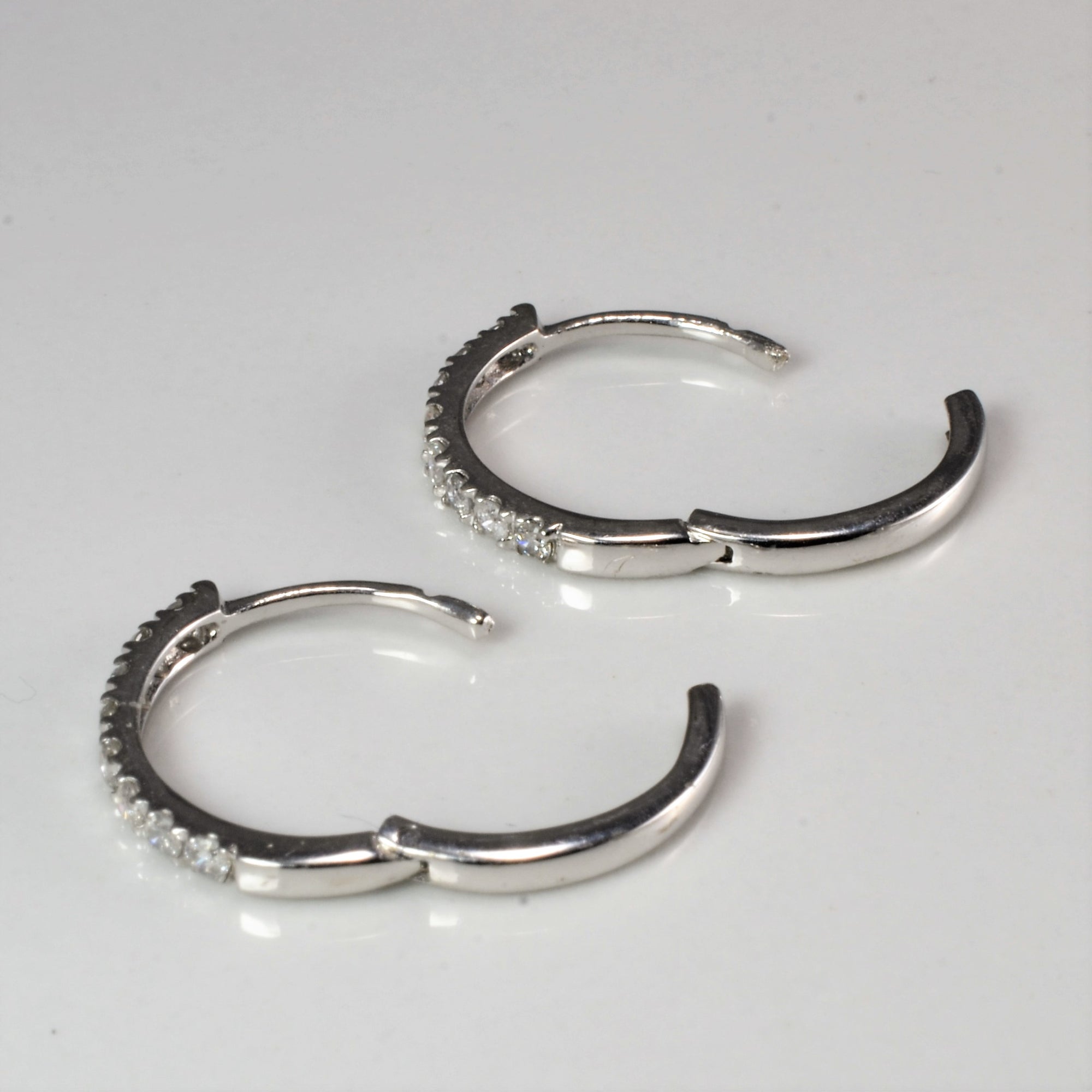Pave Set Diamond Huggie Earrings | 0.24 ctw |