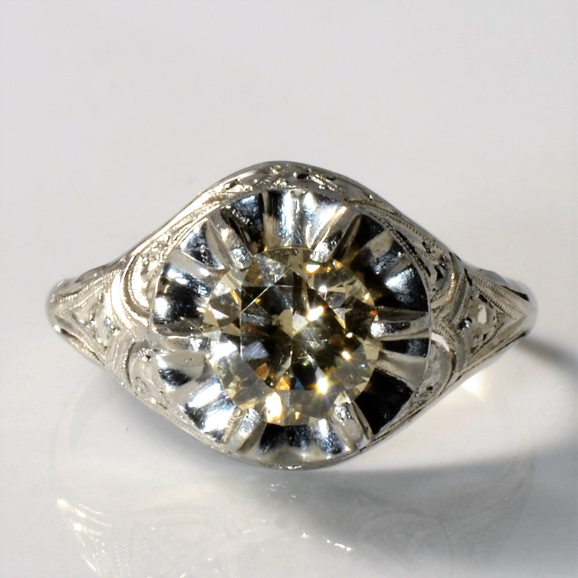 Art Deco Illusion Diamond Ring | 0.98ctw | SZ 7.5 |