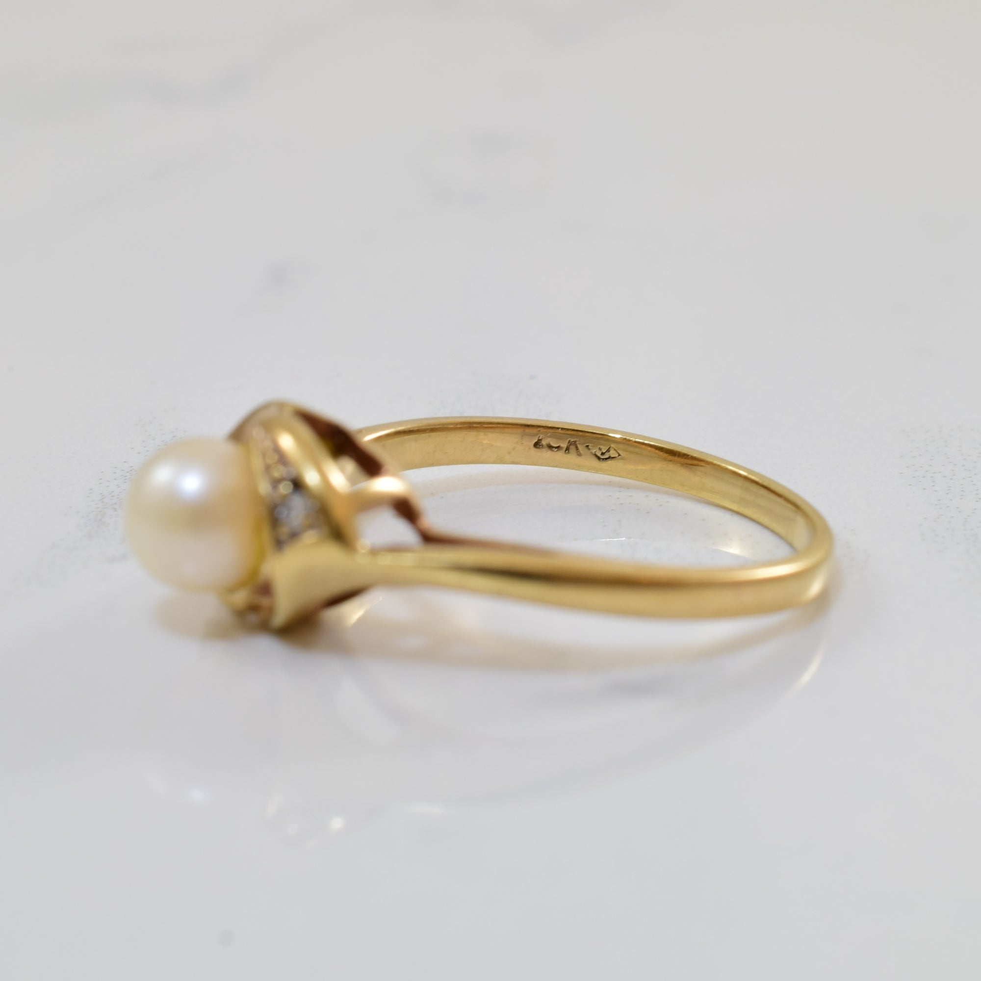 Pearl & Diamond Bypass Ring | 1.15ct, 0.01ctw | SZ 7.75 |