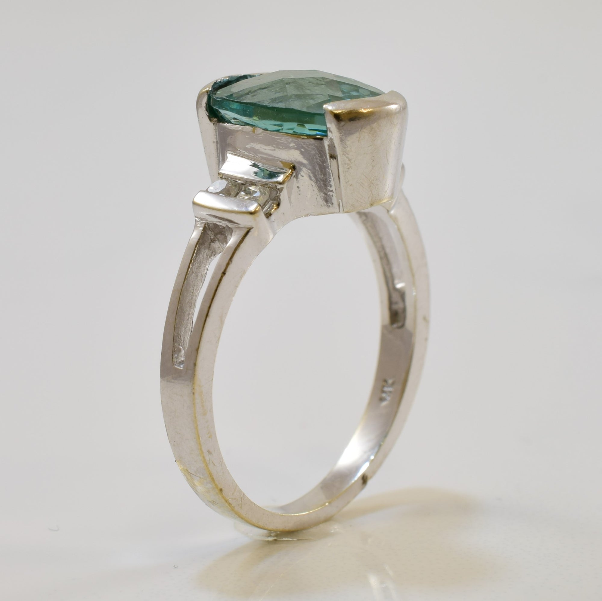 Semi Bezel Synthetic Spinel & Diamond Ring | 2.90ct, 0.16ctw | SZ 6.75 |