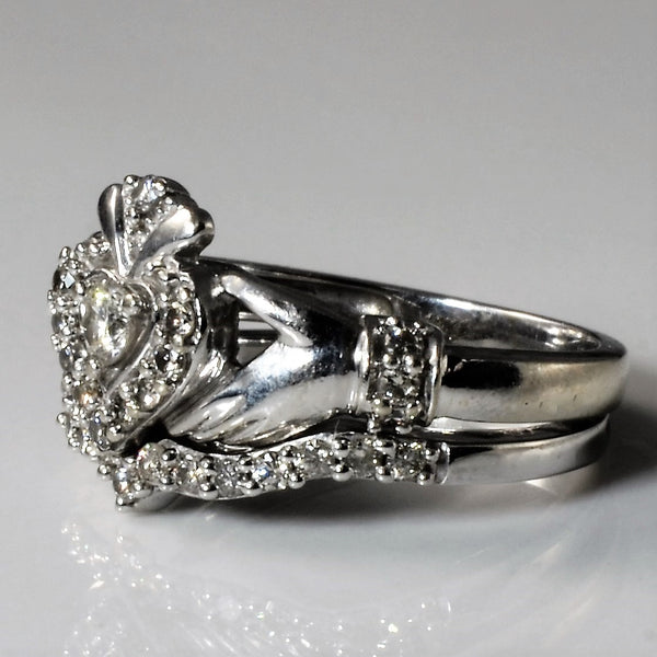 Diamond Claddagh Ring Set | 0.42ctw | SZ 5.25 |