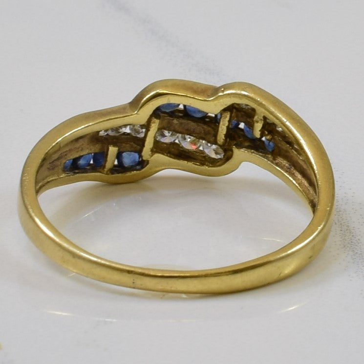 Bague sertie de saphirs et de diamants en canal | 0,26 ct, 0,12 ct | Taille 8,25 | 