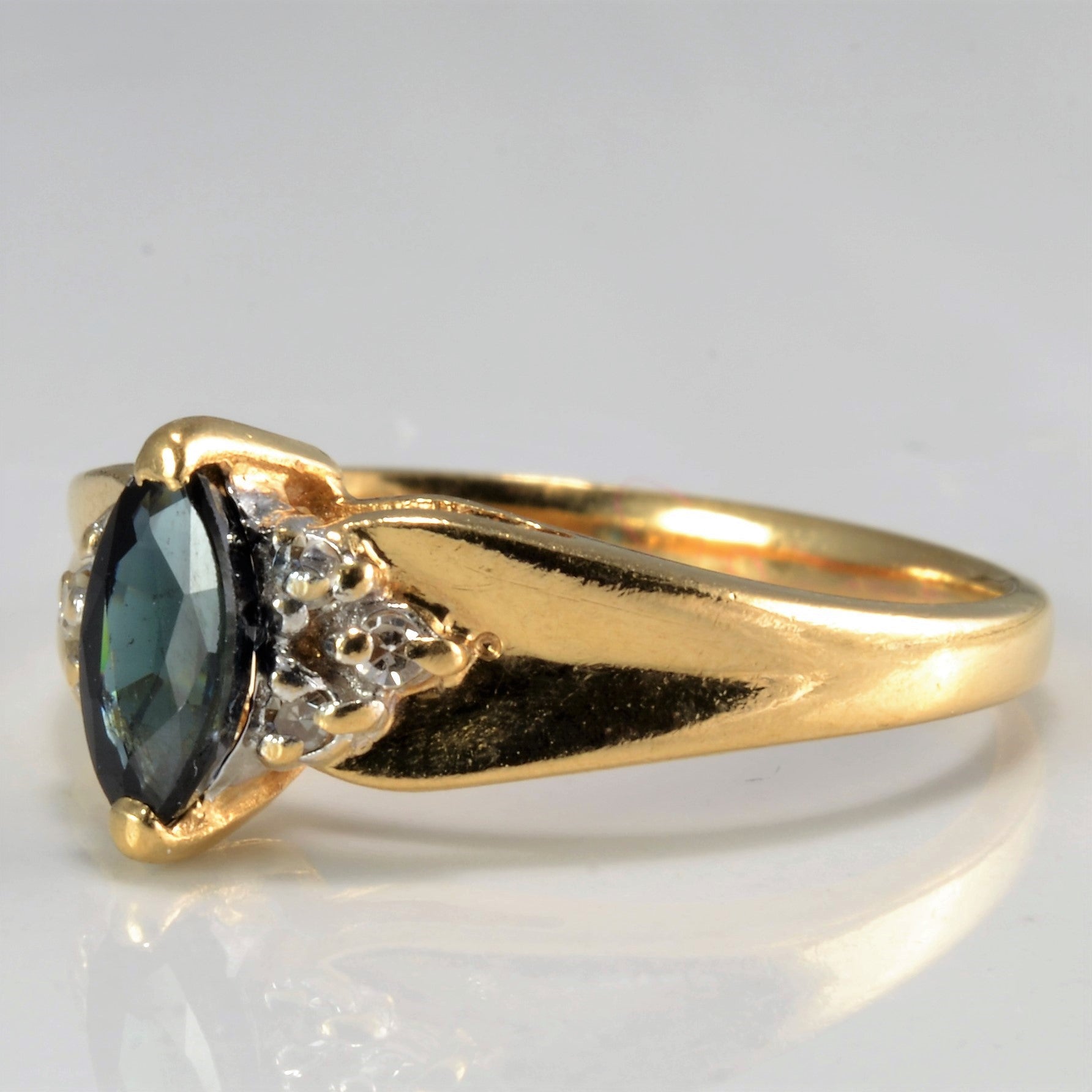 Tapered Sapphire & Diamond Ring | 0.57ct, 0.06 ctw | SZ 7 |