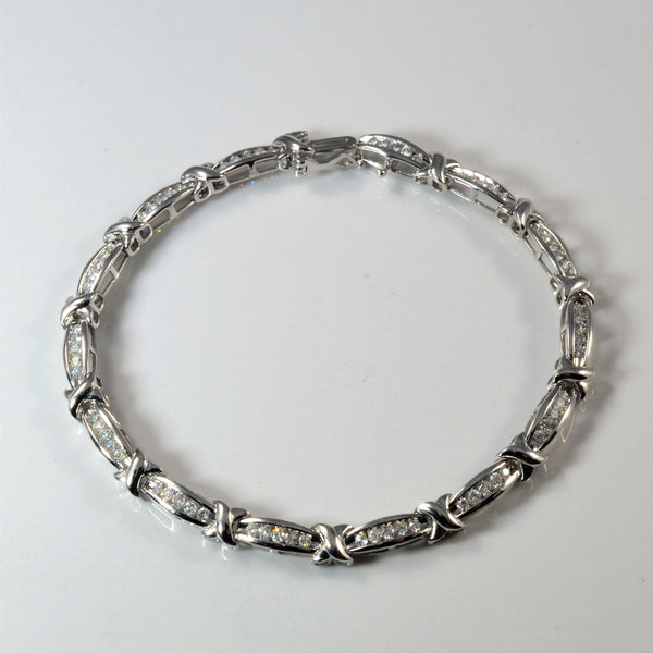 Cross Link Diamond Channel Bracelet | 0.84ctw | 7