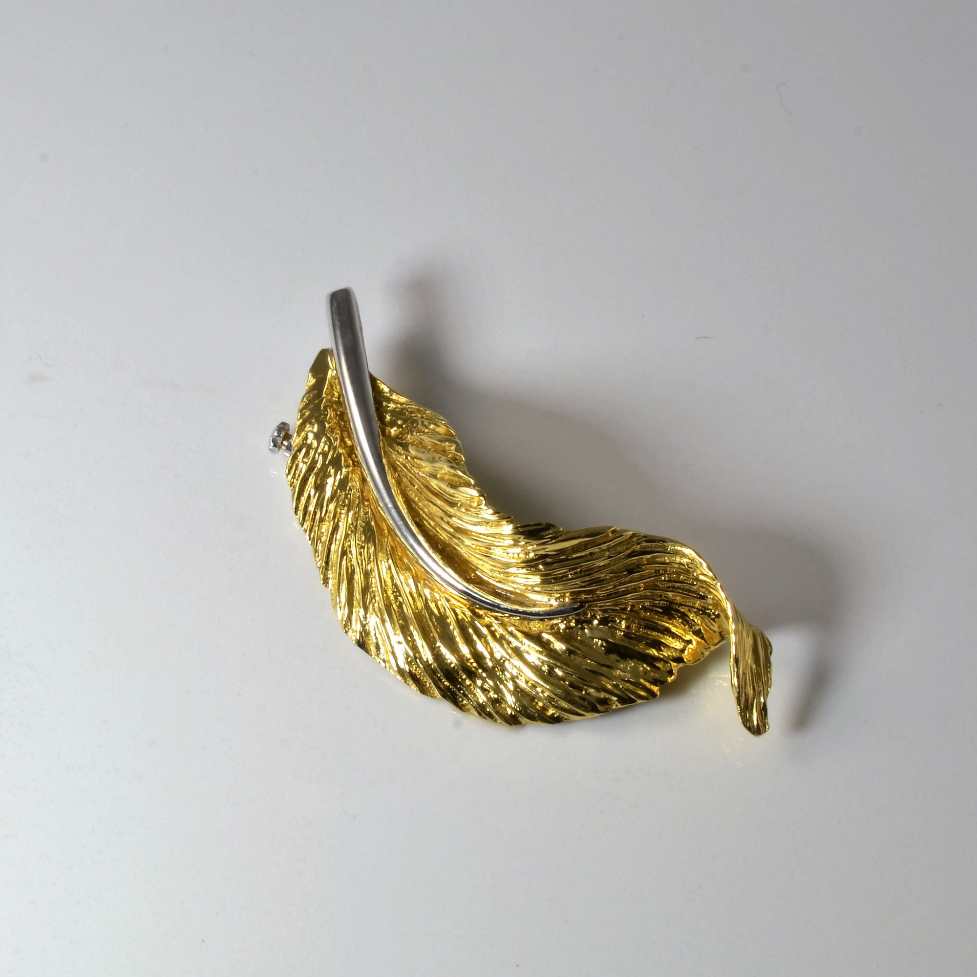 Two Tone Gold Leaf Brooch |