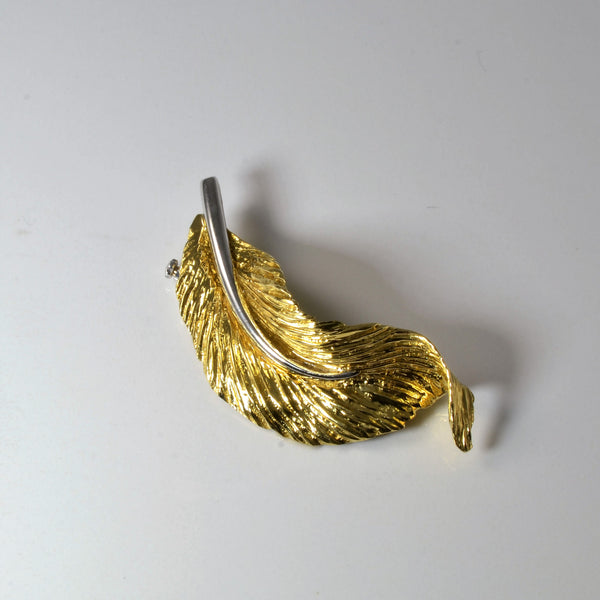 Two Tone Gold Leaf Brooch |