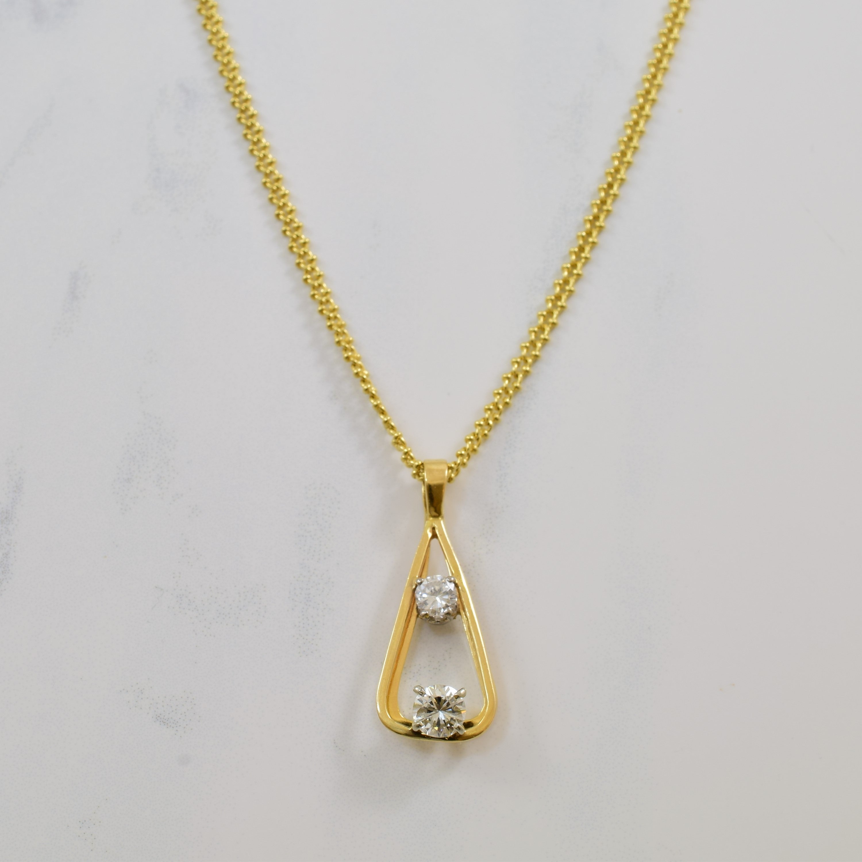 Two Stone Diamond Pendant | 0.78ctw | 16" |