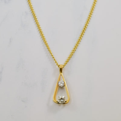 Two Stone Diamond Pendant | 0.78ctw | 16