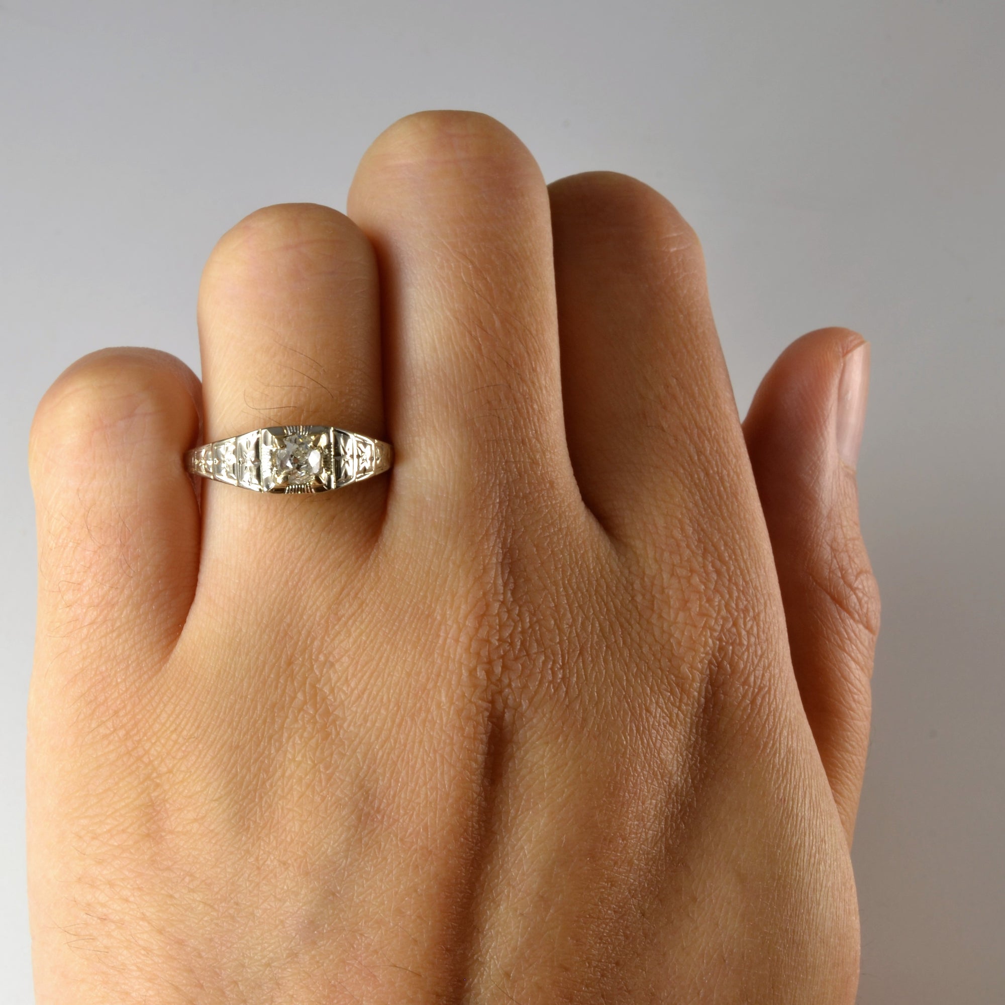 Art Deco Era Old Mine Diamond Ring | 0.30ct | SZ 5.5 |