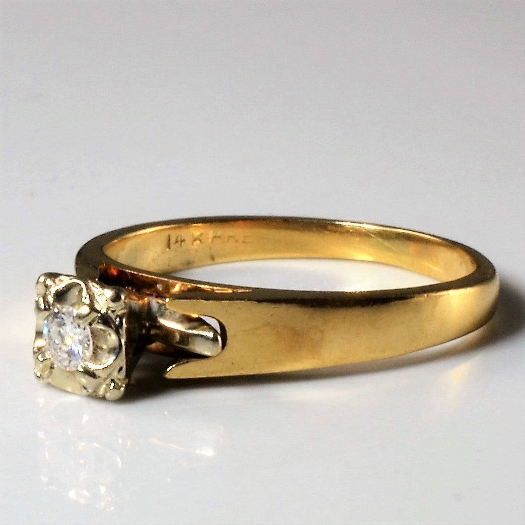 High Set Solitaire Diamond Ring | 0.08ct | SZ 5.75 |