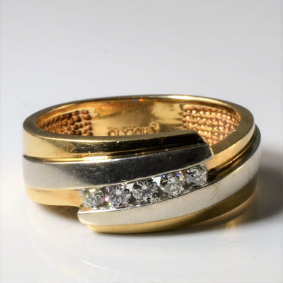 Two Tone Diamond Bypass Band | 0.23ctw | SZ 12 |
