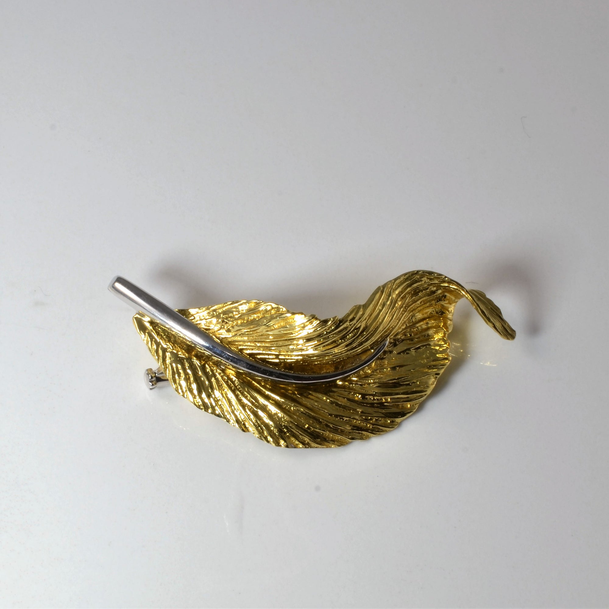 Two Tone Gold Leaf Brooch |