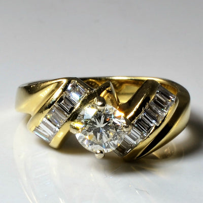 Mixed Cut Diamond Bypass Engagement Ring | 1.02ctw | SZ 6.75 |