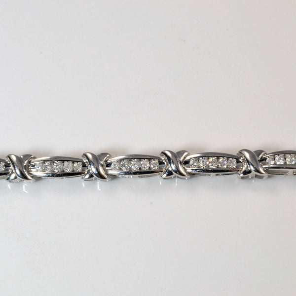 Cross Link Diamond Channel Bracelet | 0.84ctw | 7