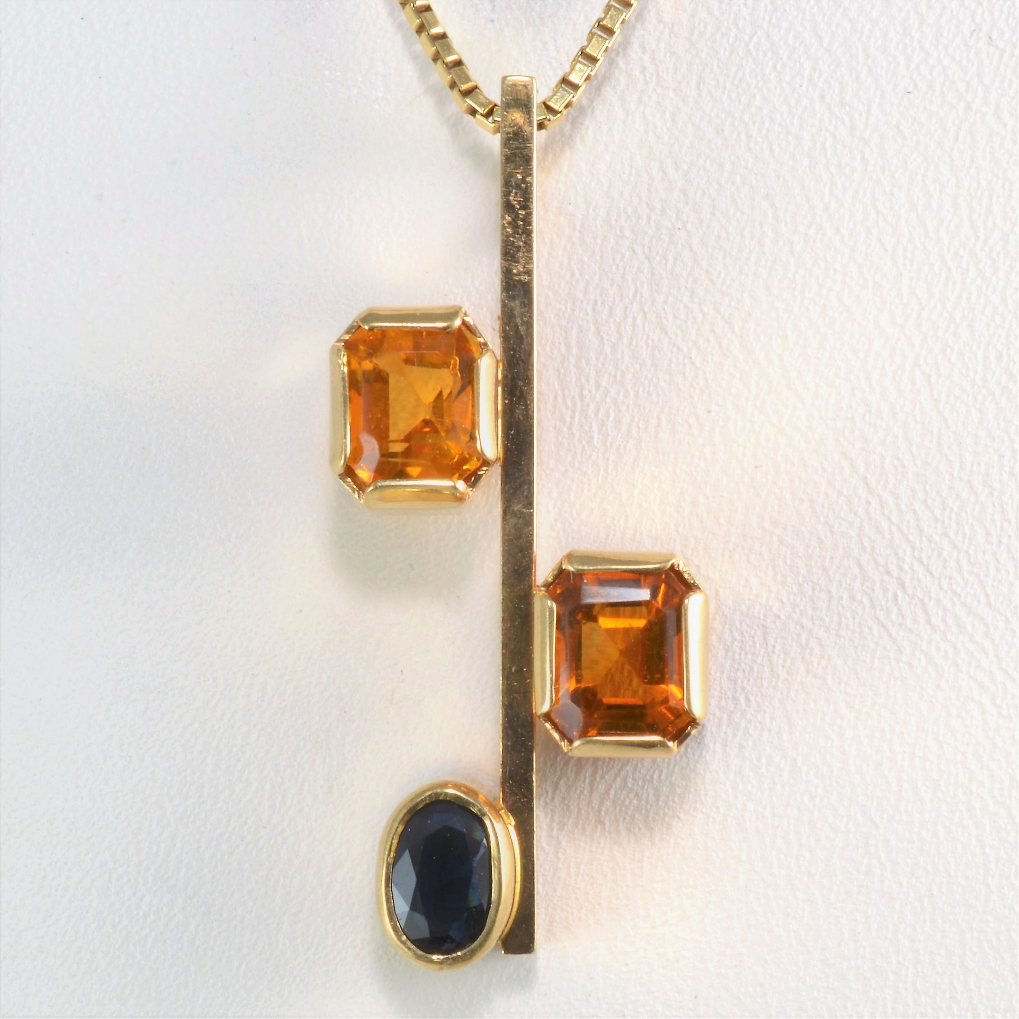 Unique Design Multi-Gemstone Stick Pendant Necklace | 18''|