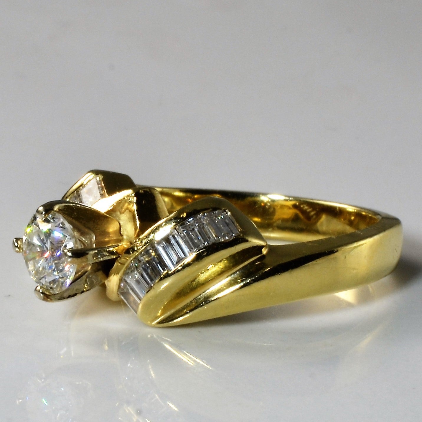 Mixed Cut Diamond Bypass Engagement Ring | 1.02ctw | SZ 6.75 |