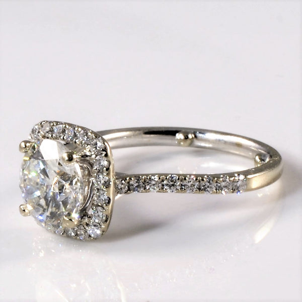 Classic Diamond Halo Engagement Ring | 1.94ctw | SZ 4.75 |