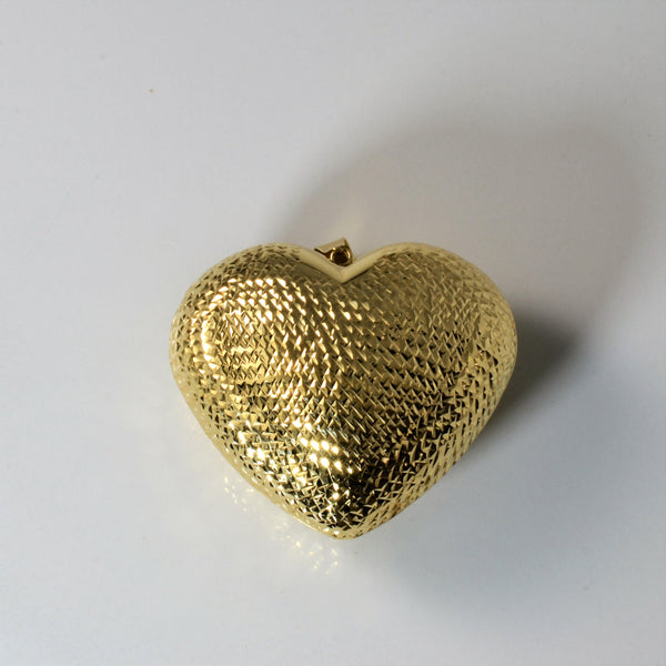 Textured Puffed Heart Pendant |