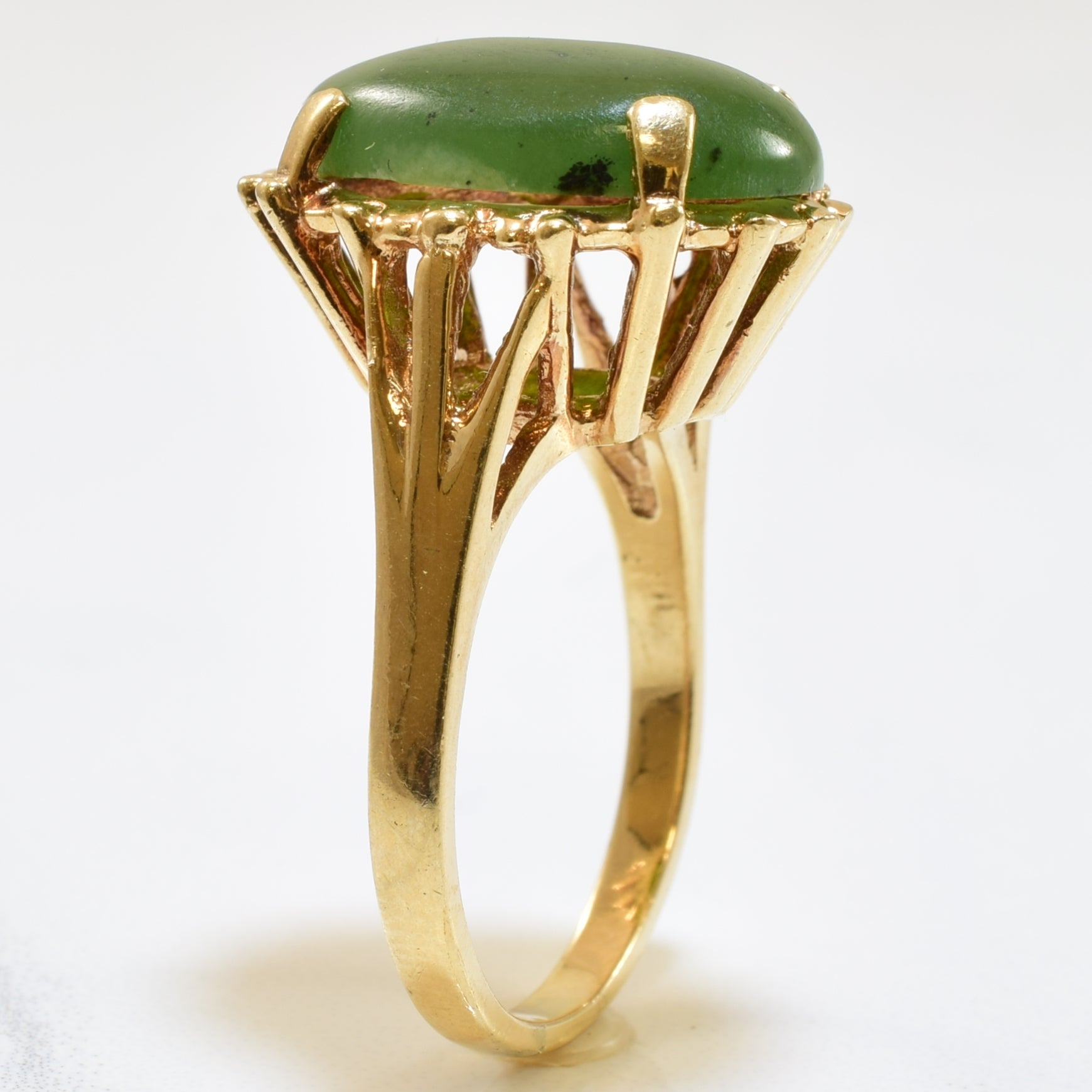 Nephrite Cocktail Ring | 6.86ct | SZ 7 |
