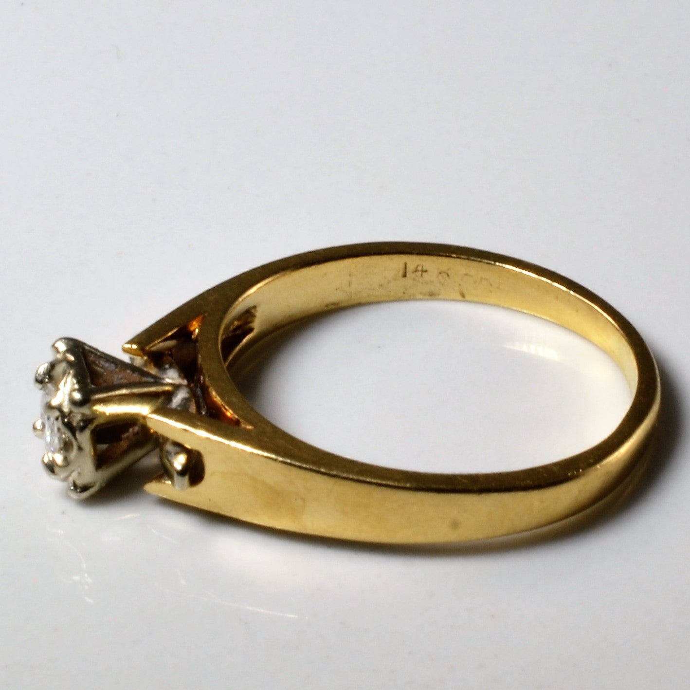 High Set Solitaire Diamond Ring | 0.08ct | SZ 5.75 |