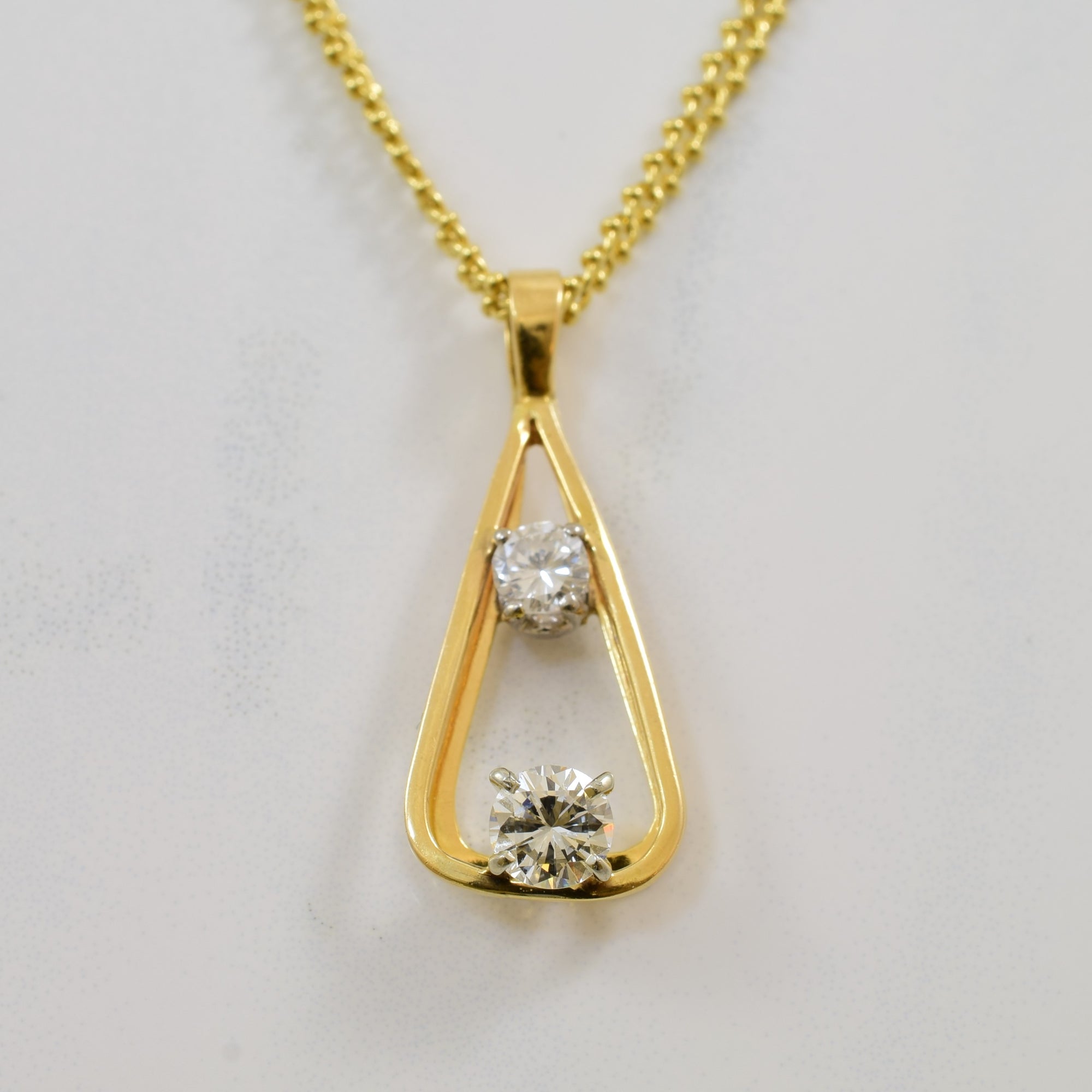 Two Stone Diamond Pendant | 0.78ctw | 16