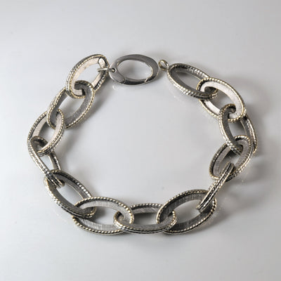 14k White Gold Rolo Chain Bracelet | 9.5