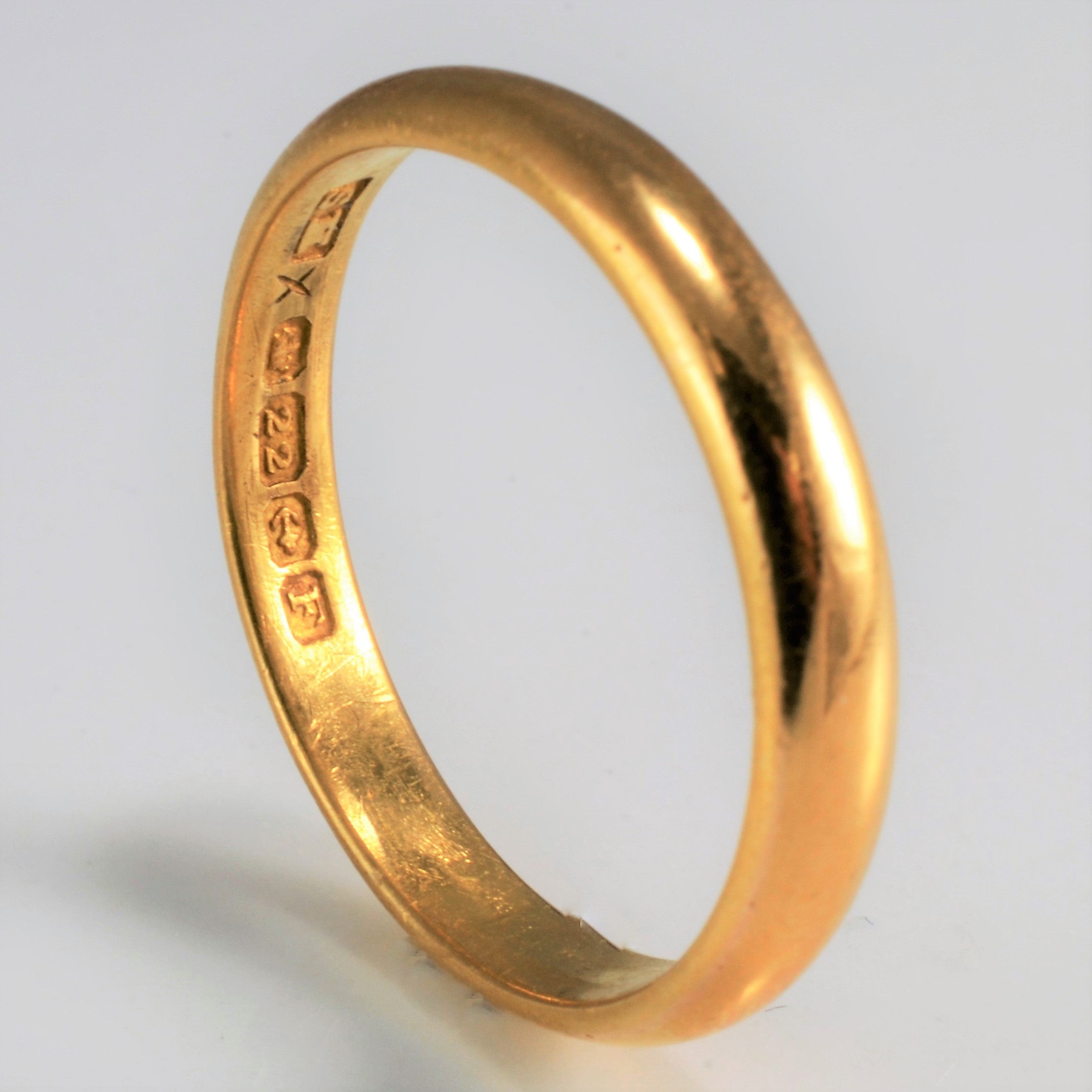 1854 Birmingham Hallmarked Victorian Era 22k Gold Band | SZ 7.5 |