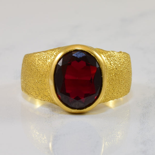 Solitaire Synthetic Ruby Ring | 4.75ct | SZ 7.5 |