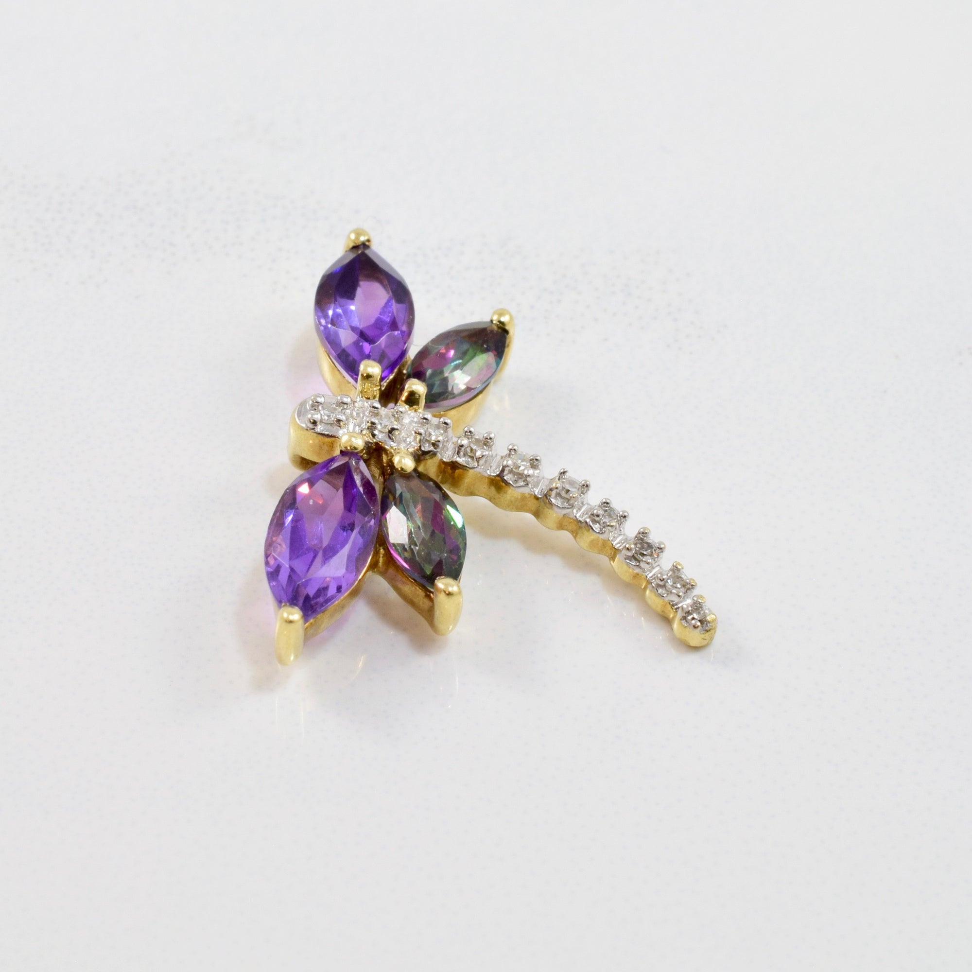 Dragonfly Amethyst and Mystic Topaz Pendant | 0.03 ctw |