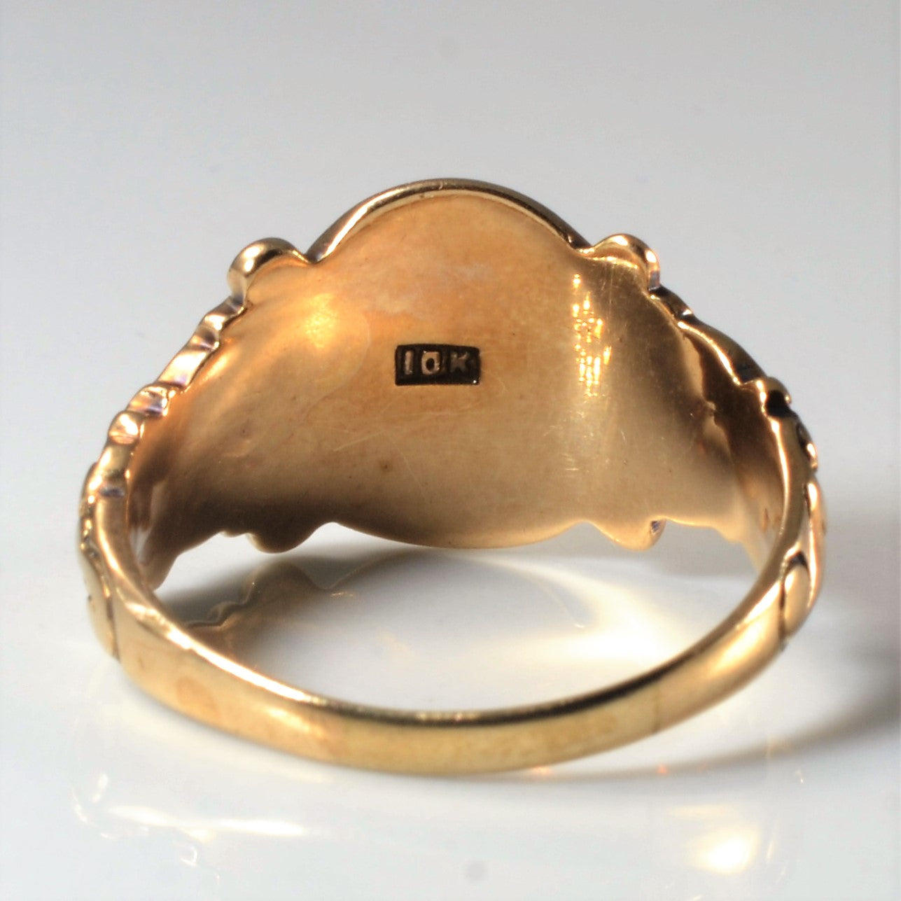 Yellow Gold Filigree Signet Ring | SZ 10.25 |