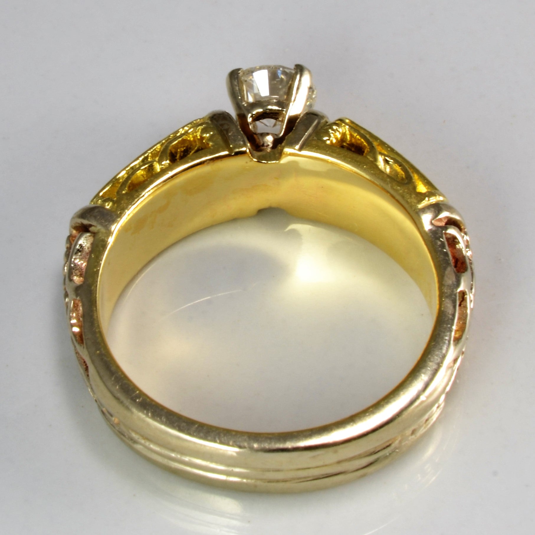 Two Tone Gold Diamond Engagement Ring | 0.53 ctw, SZ 4.75 |