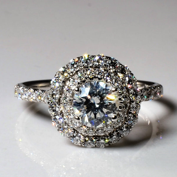Double Halo Diamond Engagement Ring | 1.27ctw | SZ 6.75 |