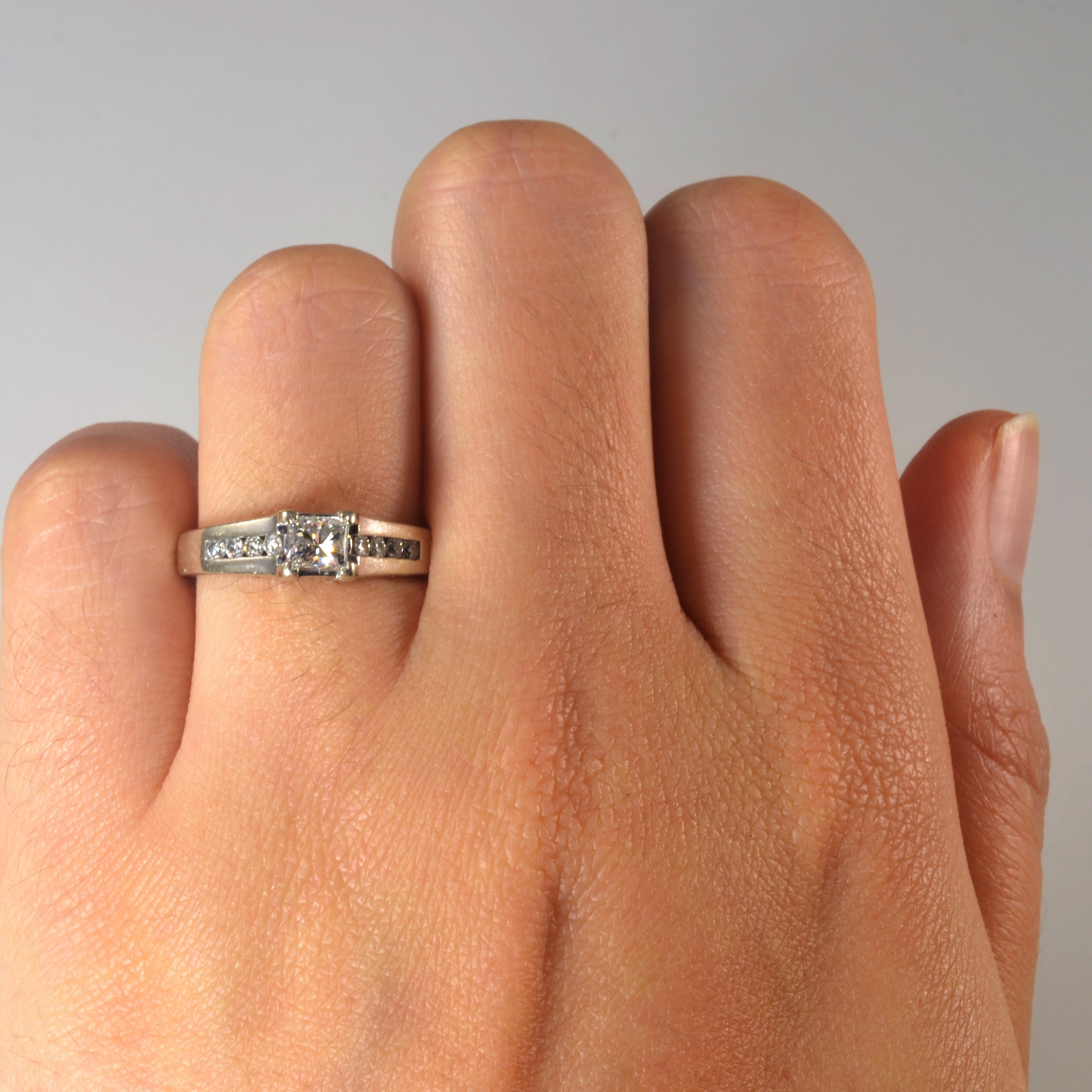 Channel Detailed Princess Canadian Diamond Ring | 0.59ctw | SZ 5.25 |