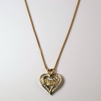 Diamond Heart Mom Necklace | 0.16ctw | 24