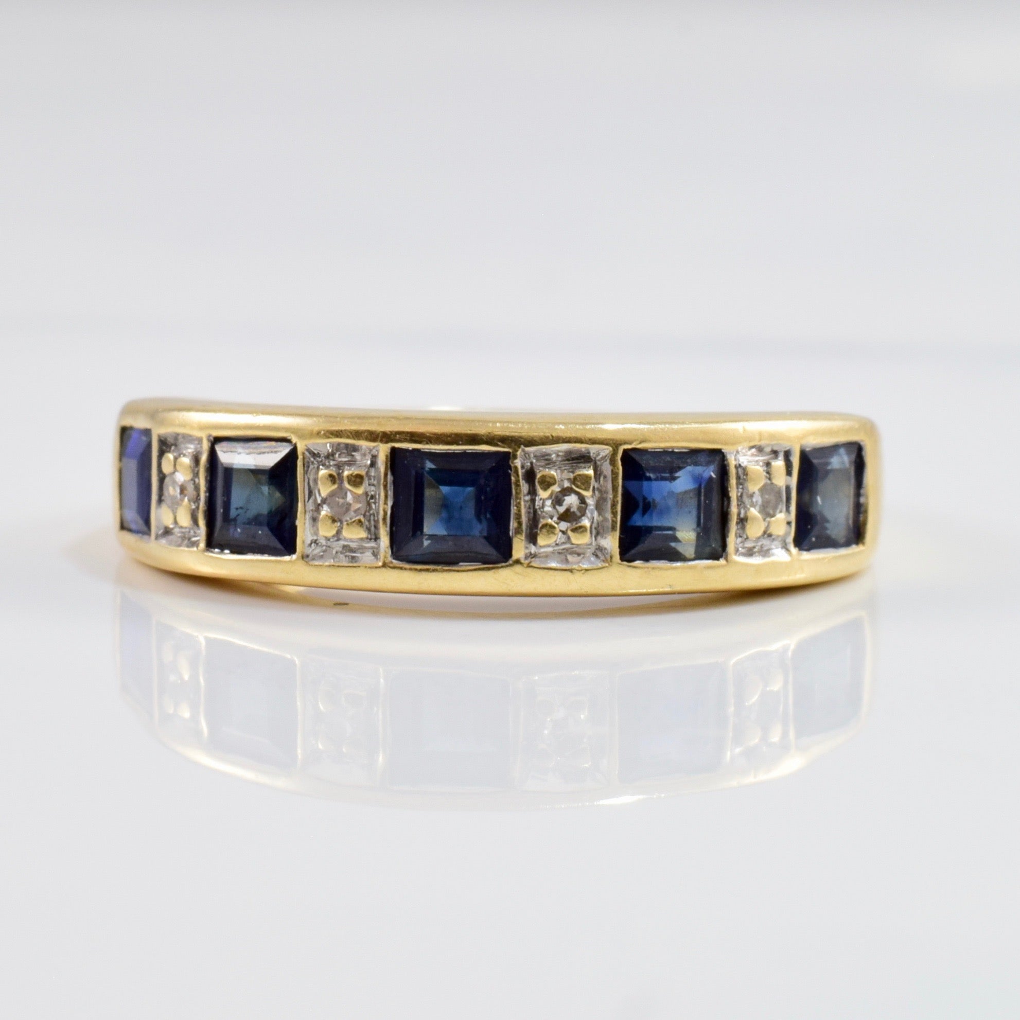 Alternating Sapphire and Diamond Band | 0.02 ctw SZ 6.25 |