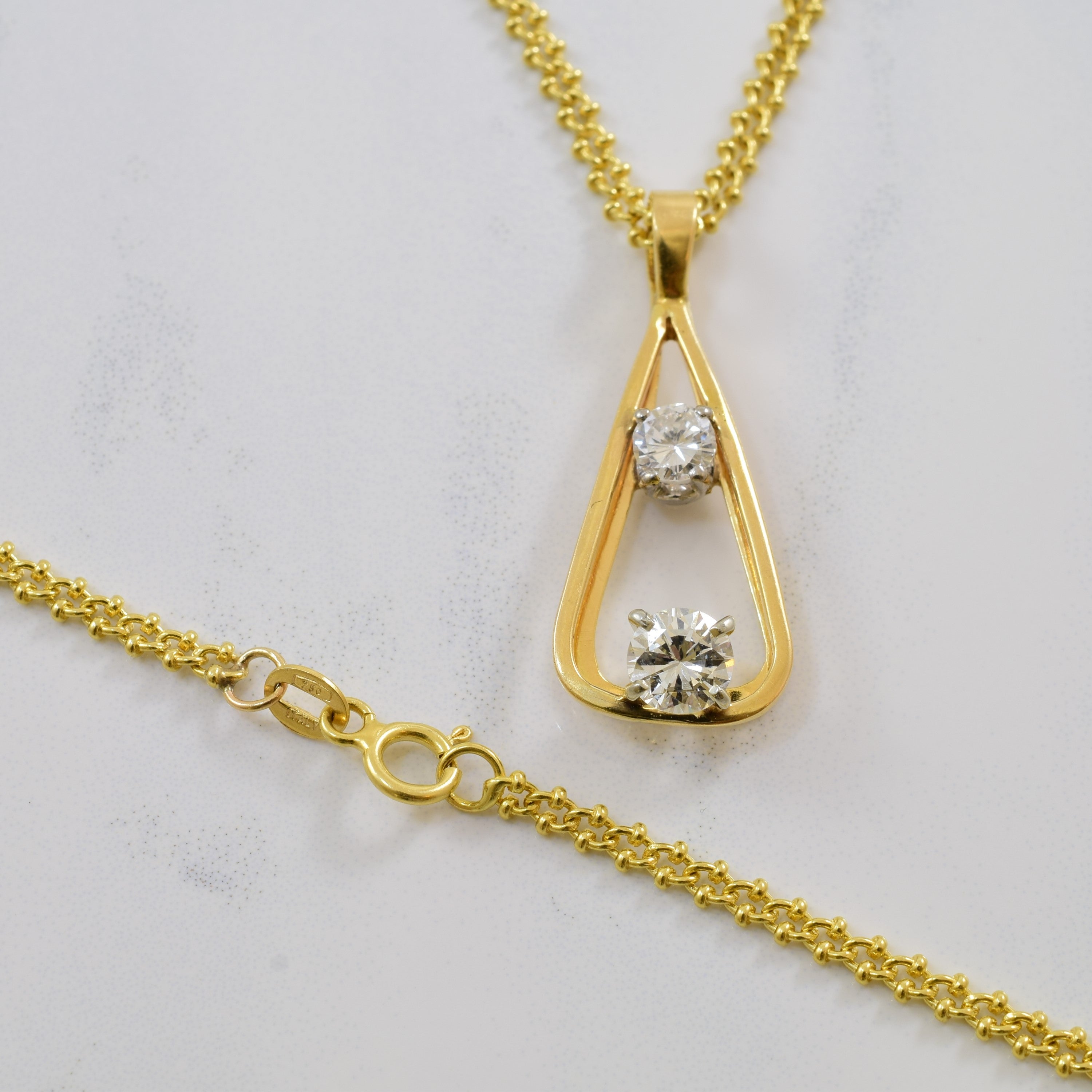 Two Stone Diamond Pendant | 0.78ctw | 16" |