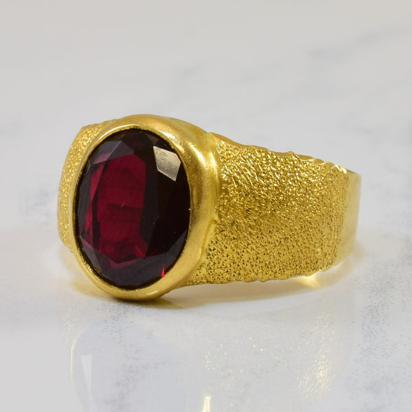Solitaire Synthetic Ruby Ring | 4.75ct | SZ 7.5 |